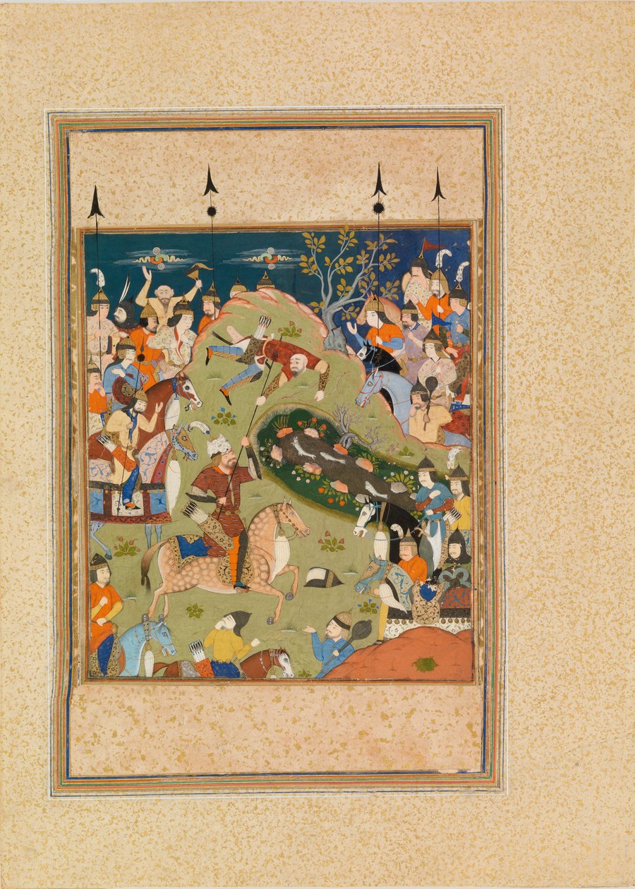 Bojové scény (wc a kvaš na pergamenu) od Persian School