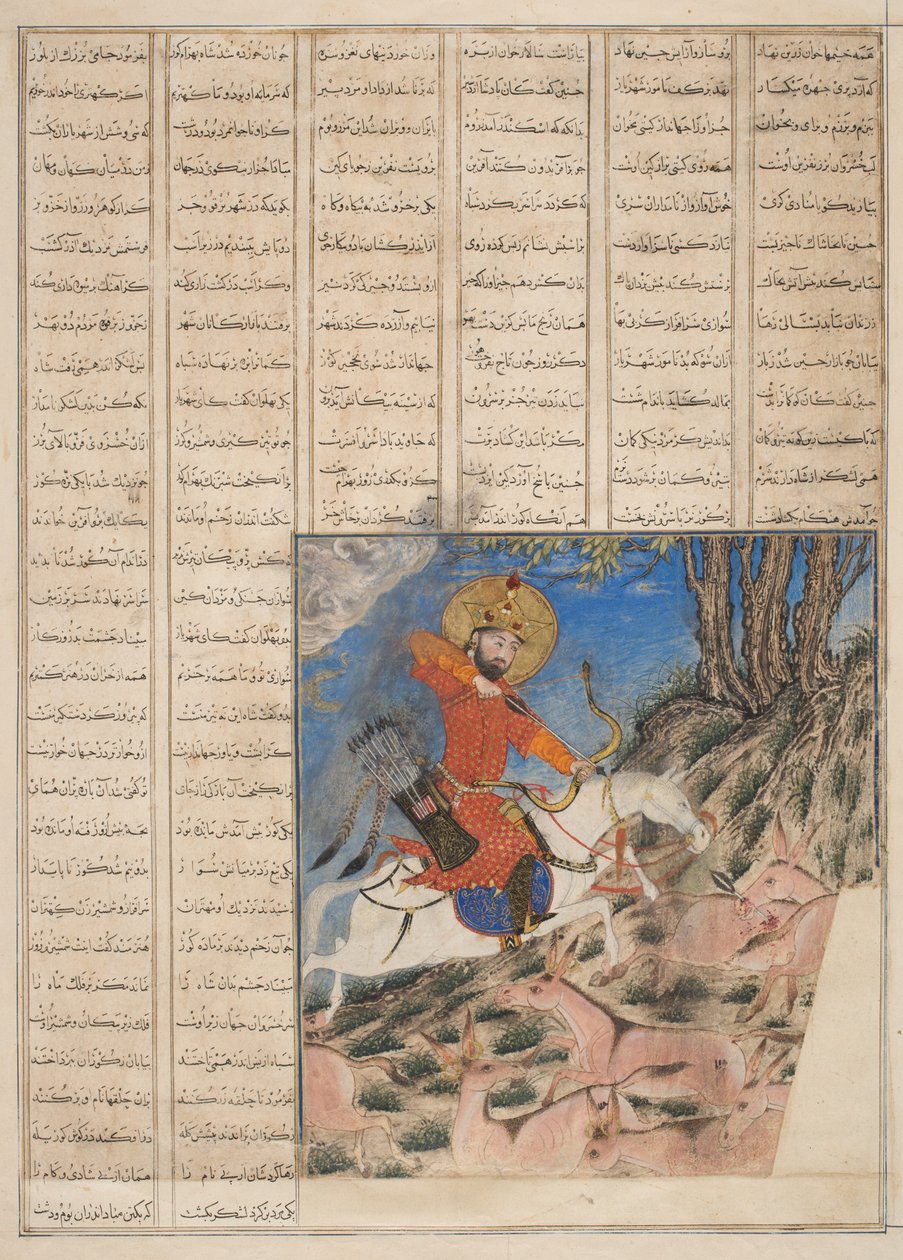 Velký mongolský Shahnama z Firdausi, z Shahnama (Kniha králů) od Abul-Qasima Manura Firdawsiho (c.934-c.1020) (neprůhledné wc na papíře) od Persian School