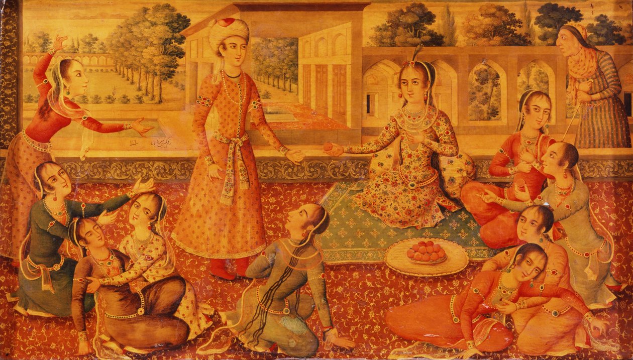 Pozdně Zand lakovaná papírová rakev, c.1794-95 od Persian School