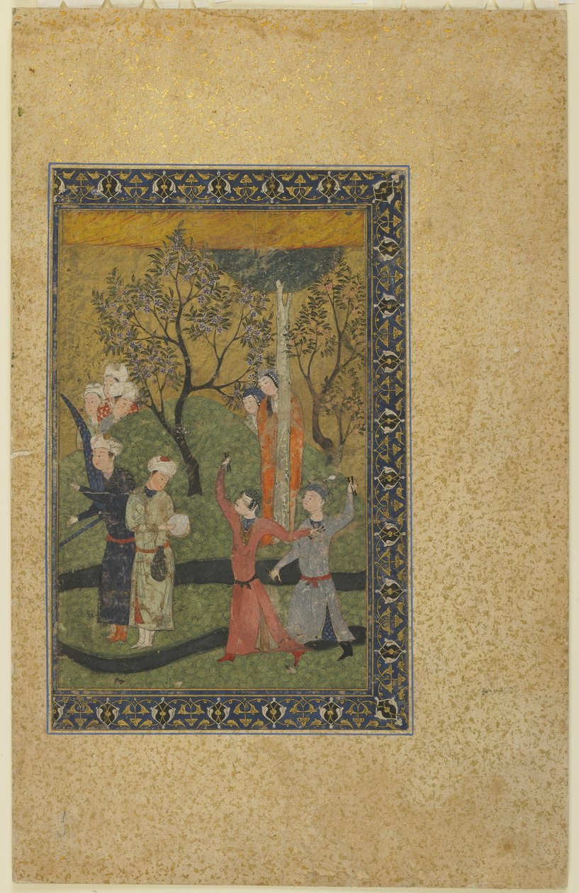 Princ a princezna obklopeni dvořany v zahradě, c.1480 od Persian School