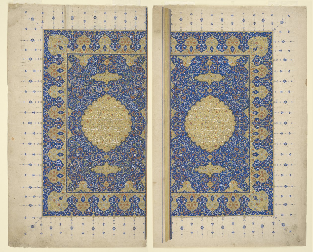 Dvoustránkový frontispis z Koránu, kolem 1550 od Persian School