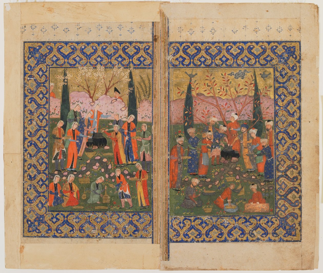 Folio z neidentifikovaného textu; verze: Sulayman Enthroned, Shiraz, Írán, kolem 1560-70 od Persian School