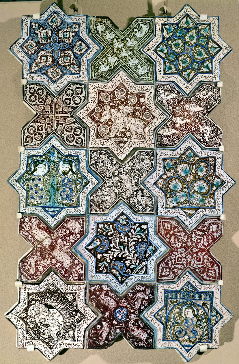 Deska z dlaždic, Kašan, střední Írán, cca 1250-1300 (fritware) od Persian School