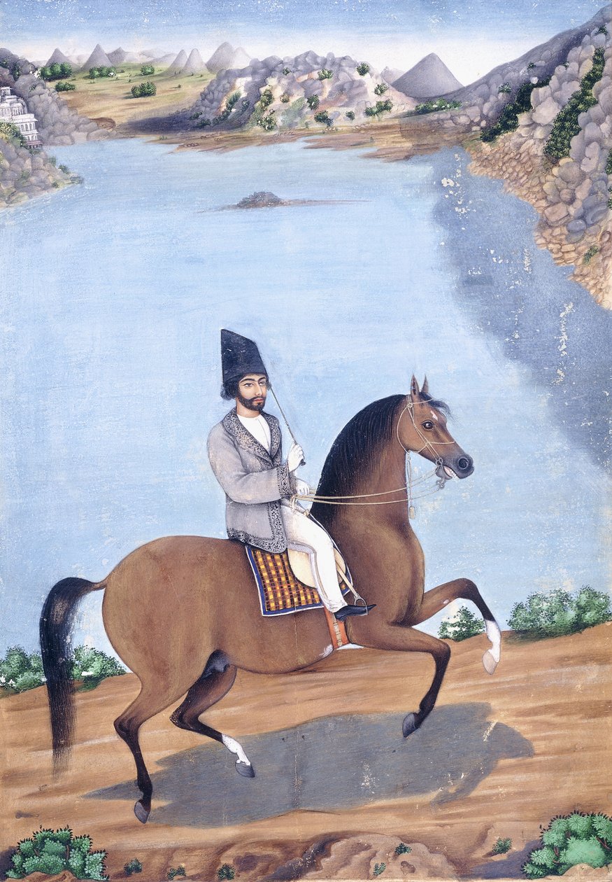 Portrét mladého muže na koni, c.1840 od Persian School