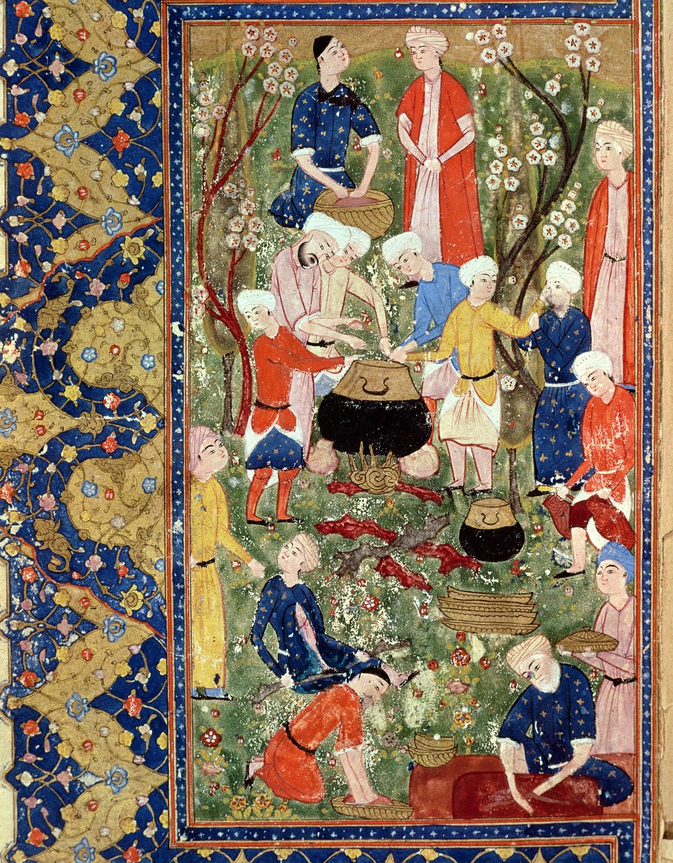 Příprava jídla, ilustrace z epické básně Hafize Shiraziho, Safavid od Persian School