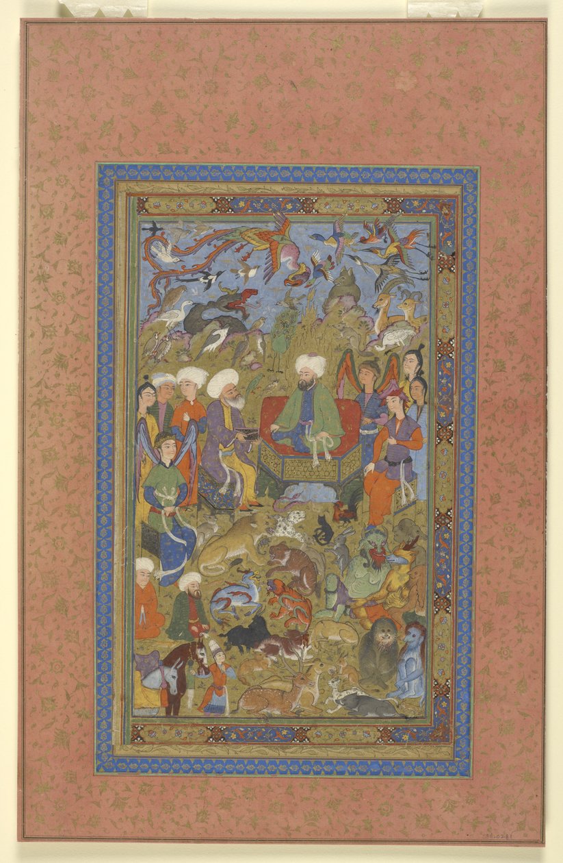 Sulayman a Bilqis na trůn, kolem 1590-1600 od Persian School