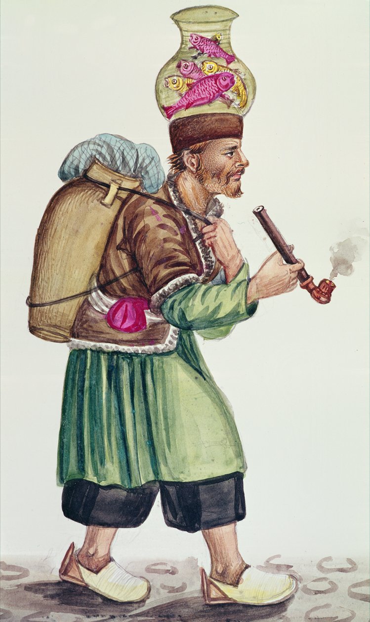 Prodavač ryb (wc na papíře) od Persian School