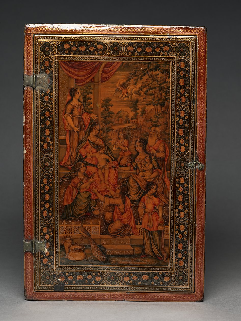 Sada nástrojů zobrazující Svatou rodinu, kolem roku 1830 (kombinovaná média) od Persian School