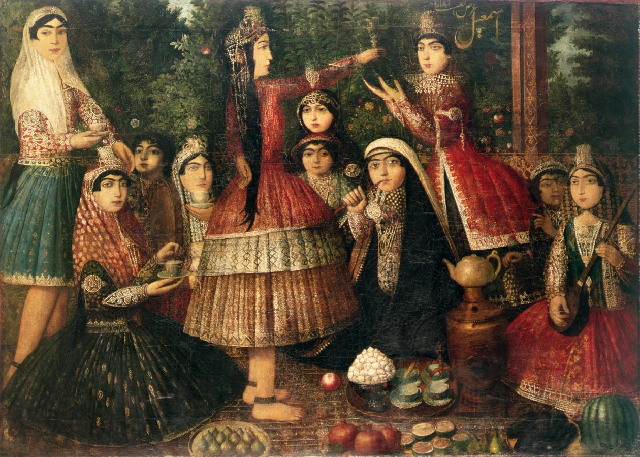 Ženy a děti v zahradě, 19. století od Persian School