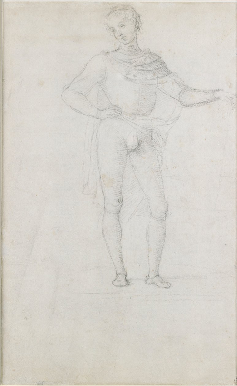 Studie pro postavu v klanění tří králů, c1470-1520 od Perugino