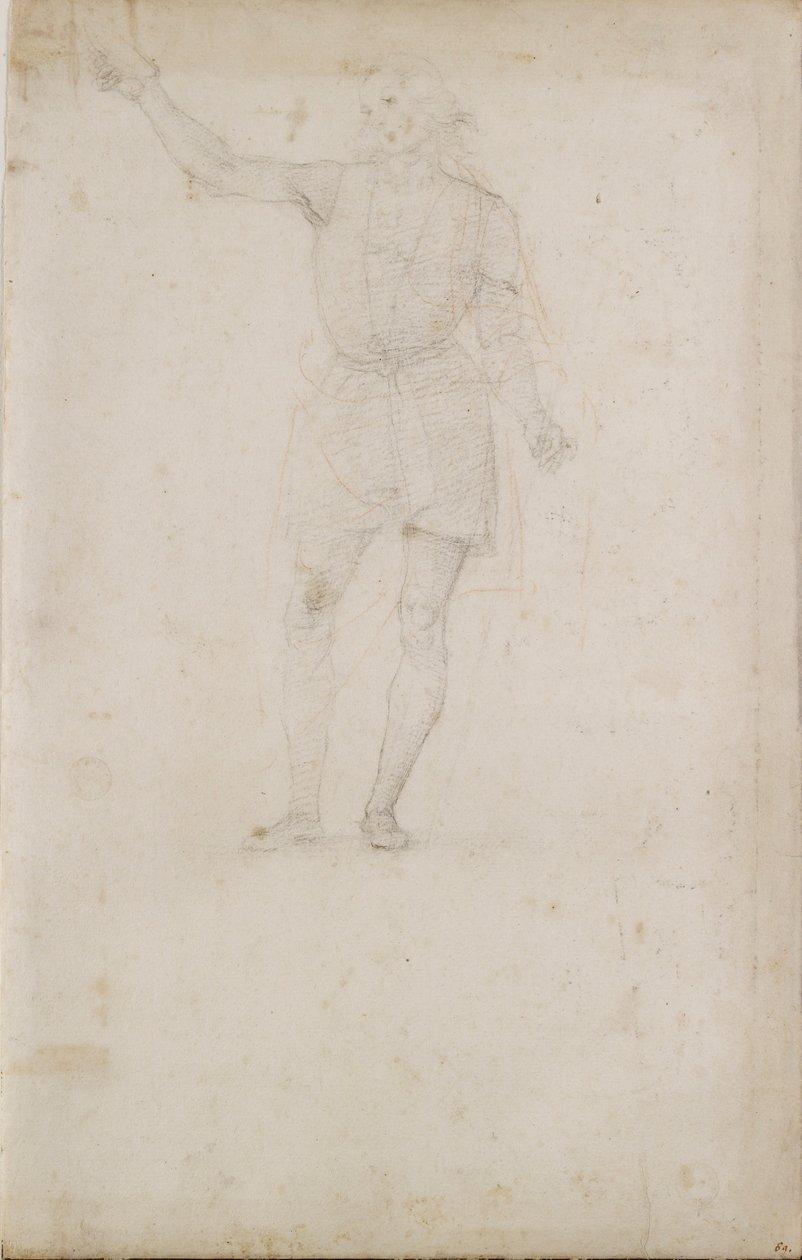 Studium pro svatého Jana Křtitele. Verso: An Eye, konec 15.-začátek 16. století od Perugino