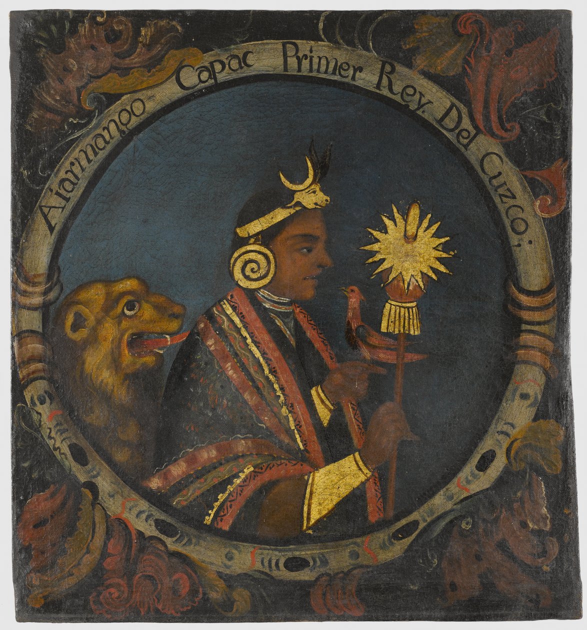 Manco Capac, 1. král Inků, polovina 18. století od Peruvian School