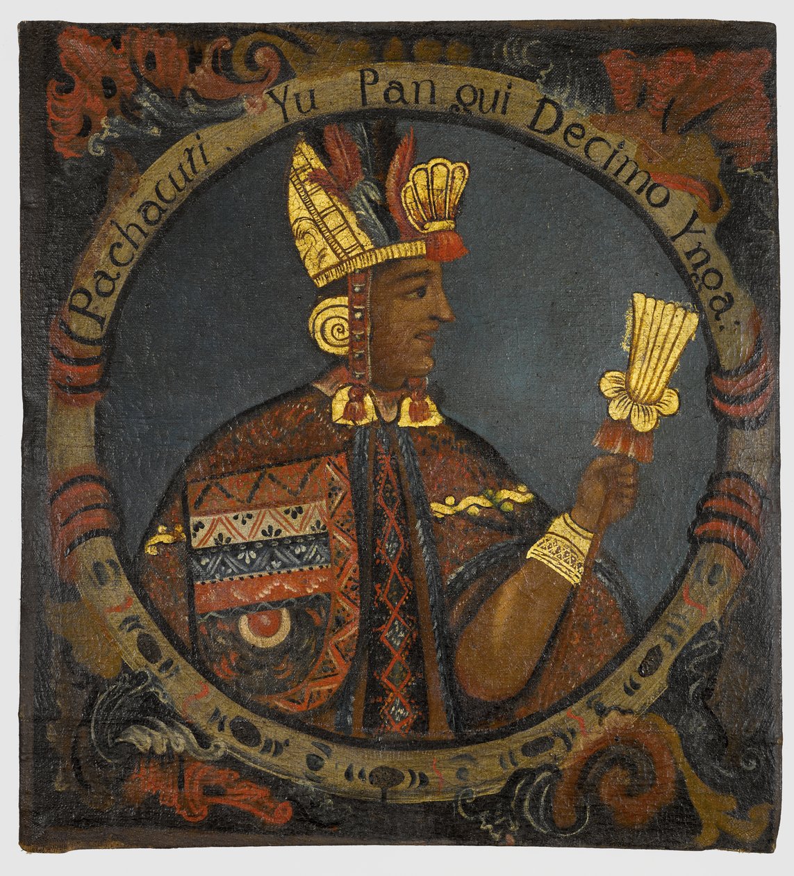 Pachacuti, 10. král Inků, polovina 18. století od Peruvian School