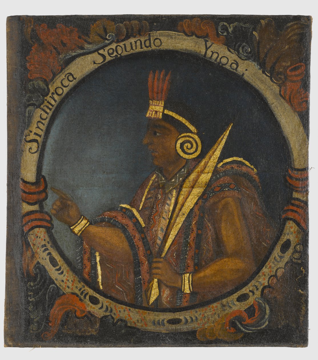 Sinchi Roca, druhý král Inků, polovina 18. století od Peruvian School