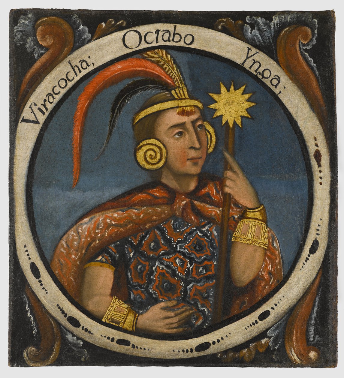 Viracocha, osmý král Inků, polovina 18. století od Peruvian School