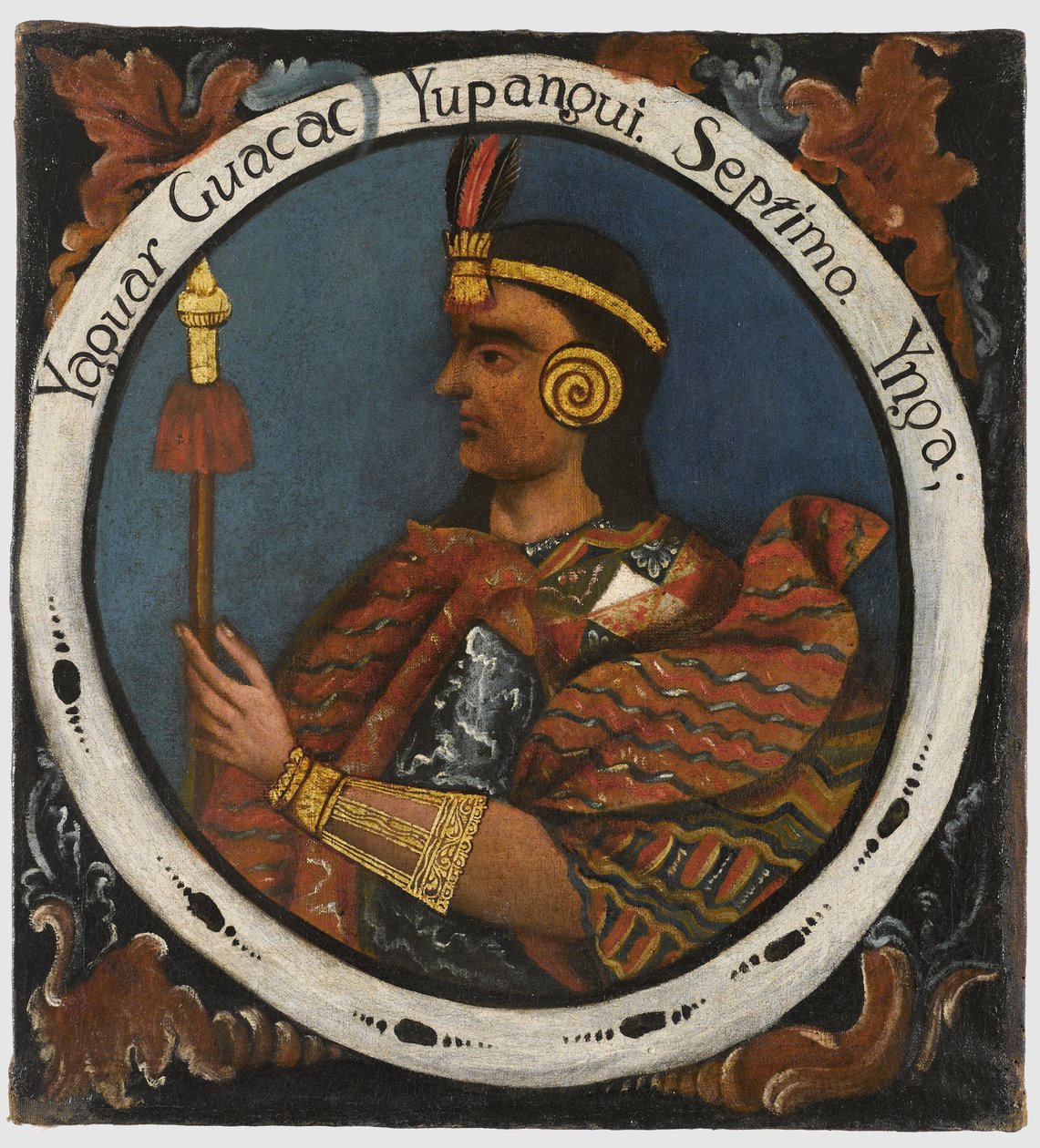 Yahuar Huacac Yupanqui, sedmý král Inků, polovina 18. století od Peruvian School