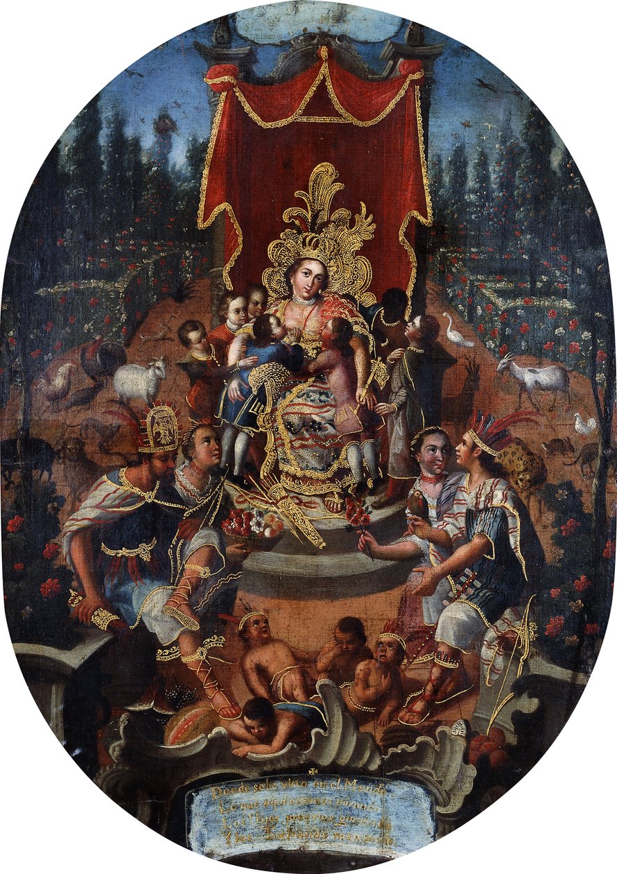 America Nursing Spanish Noble Boys, c.1770 od Peruvian School