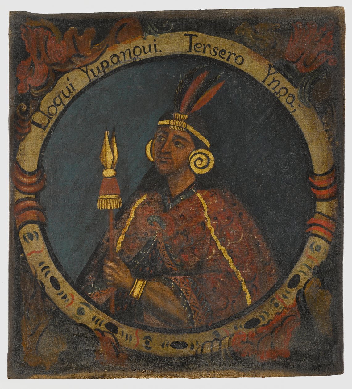 Lloque Yupanqui, 3. král Inků, polovina 18. století od Peruvian School
