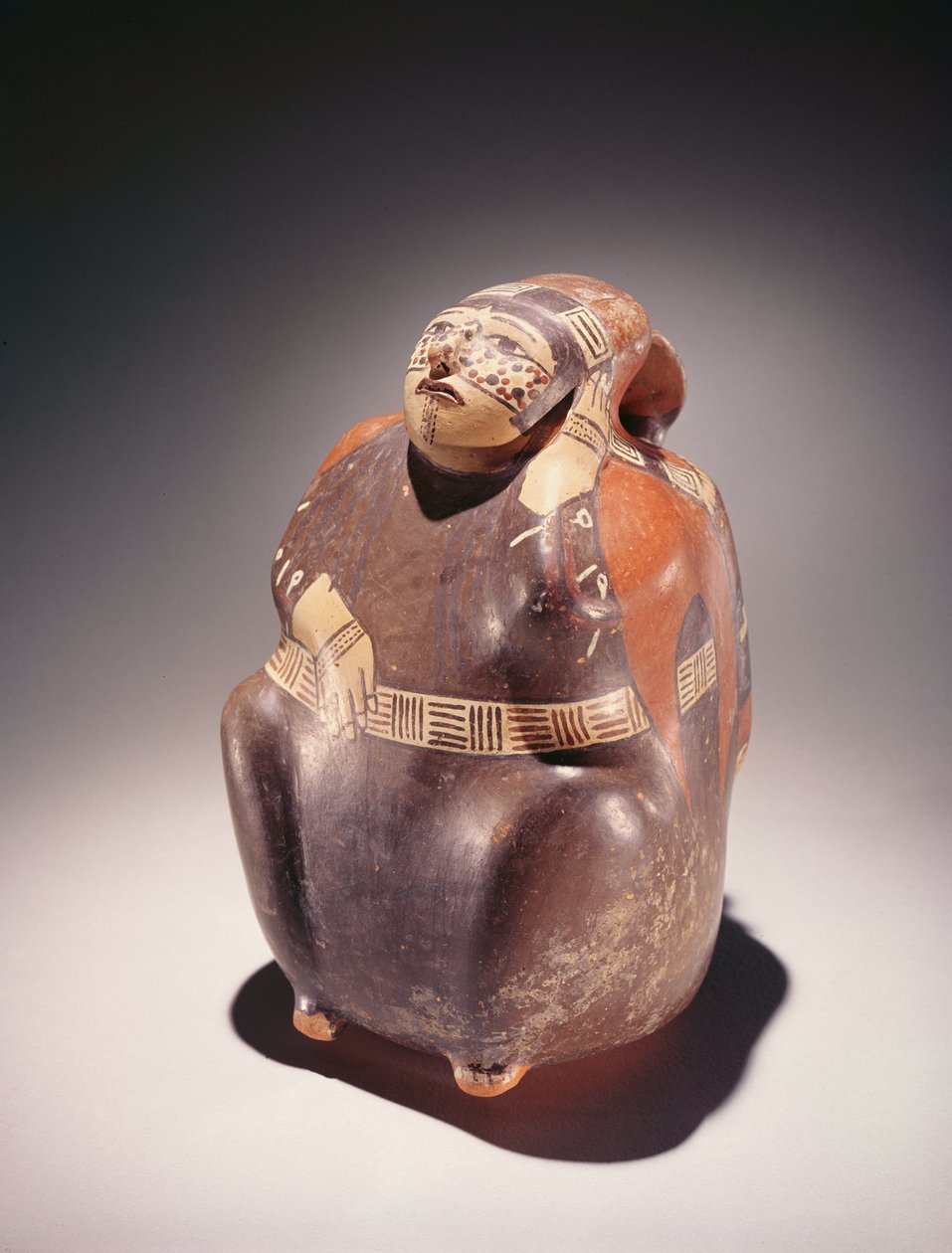 Keramický sběrač kakaa, kultura Nazca (hliněné nádobí) od Peruvian School