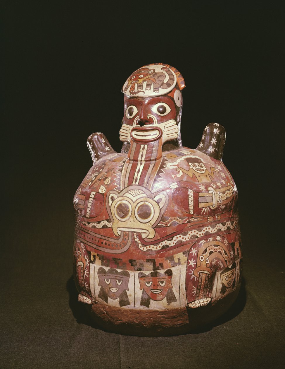 Keramická nádoba s postavou boha, kultura Nazca (keramika) od Peruvian School