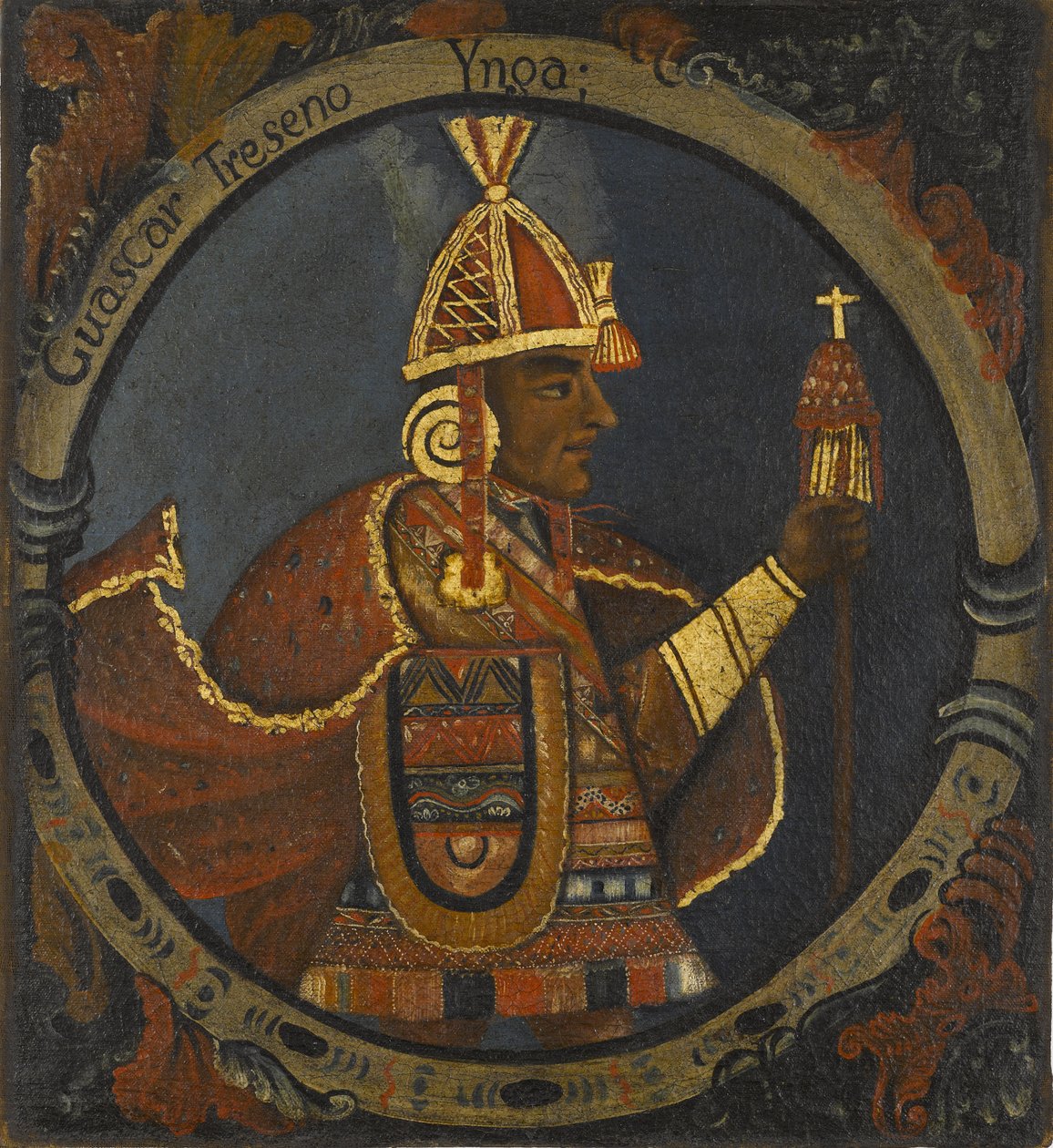 Tupac Cusi Hualpa (Huascar) 13. král Inků, polovina 18. století od Peruvian School
