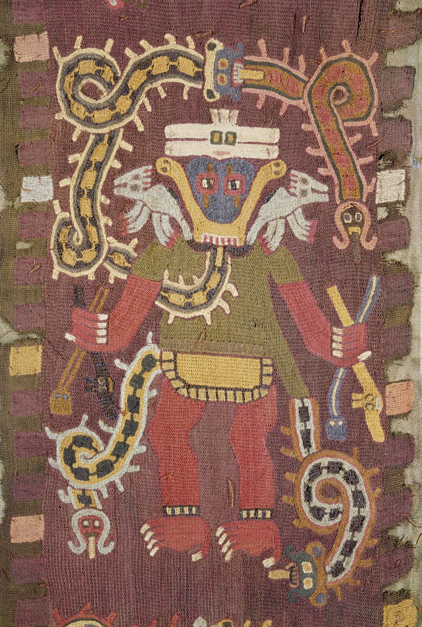 Vlněná mytologická postava, kmen Paracas (textil) od Peruvian School