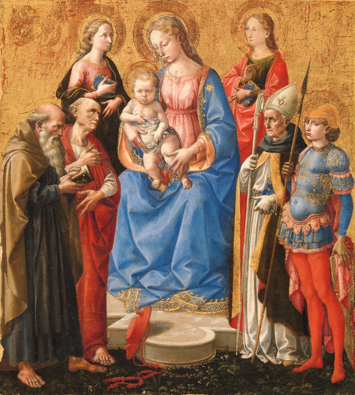 Madonna a dítě se šesti svatými, konec 1440. od Pesello Peselli