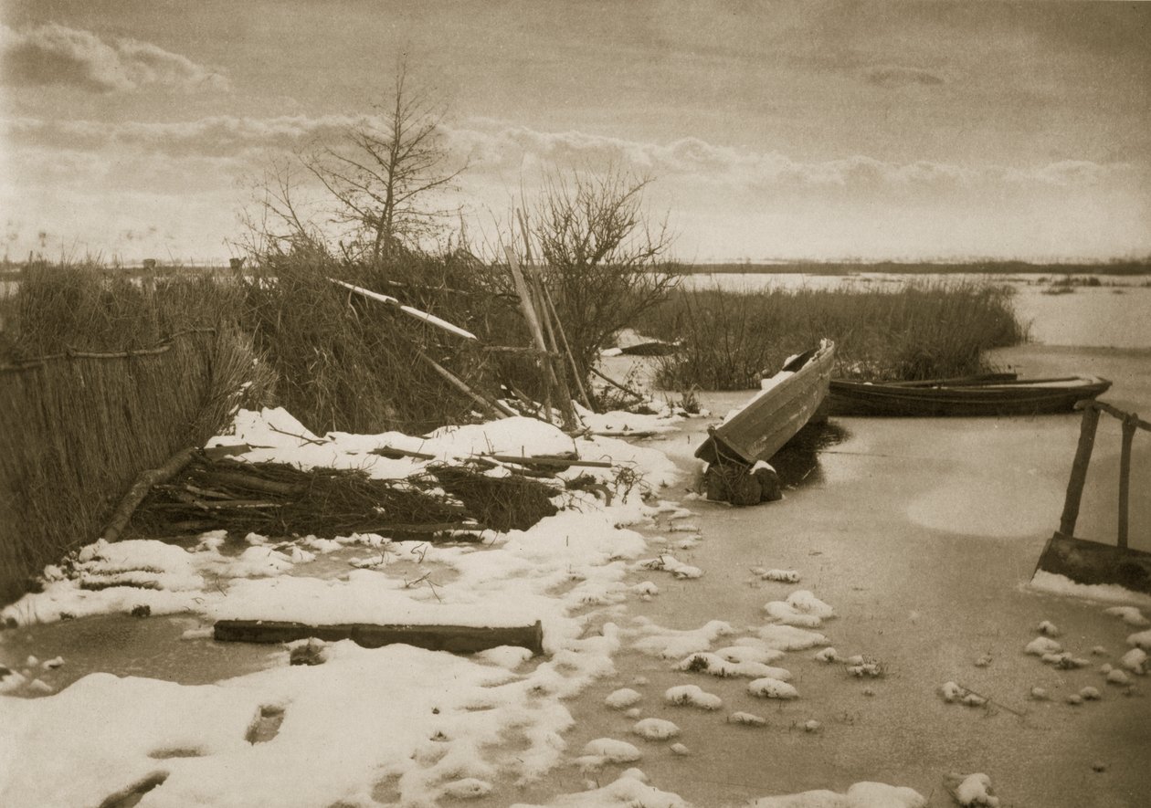 První mráz, život a krajina na Norfolk Broads, c.1886 od Peter Emerson und Thomas Goodall