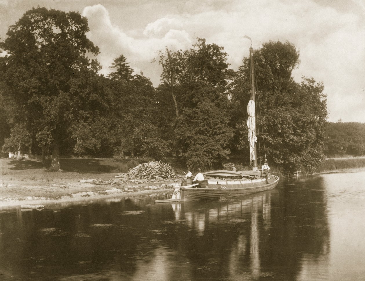 Řeka Bune u Coltshallu, Život a krajina v Norfolk Broads, cca 1886 od Peter Emerson und Thomas Goodall