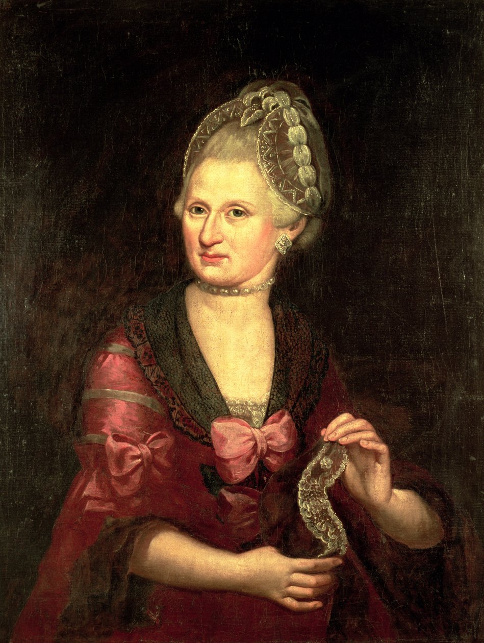 Anna Maria Mozart, rozená Pertl, matka Wolfganga Amadea Mozarta, 1775 od Peter Anton Lorenzoni