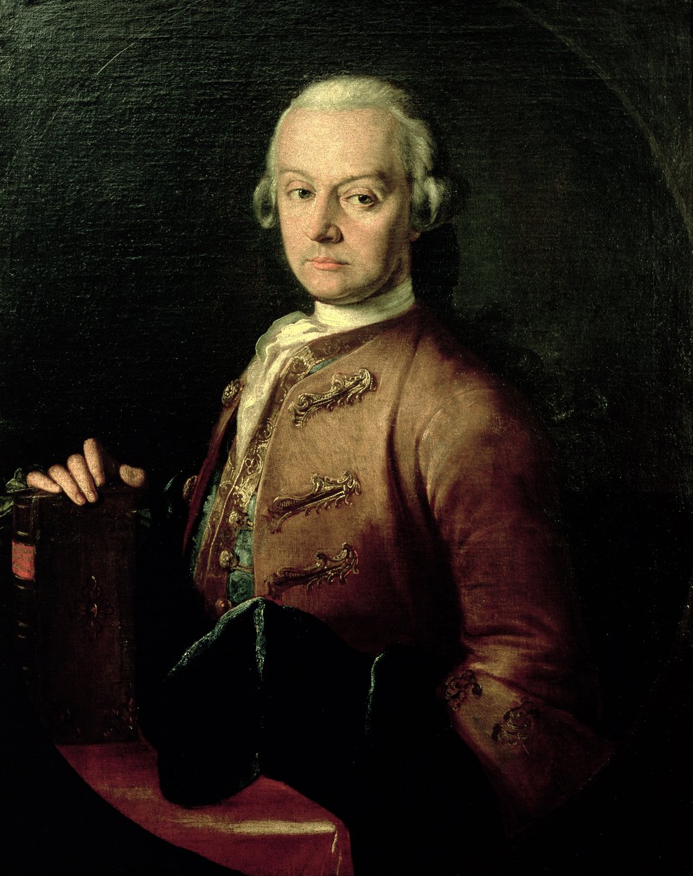 Johann Georg Leopold Mozart (1719-87), otec Wolfganga Amadea, 1765 od Peter Anton Lorenzoni
