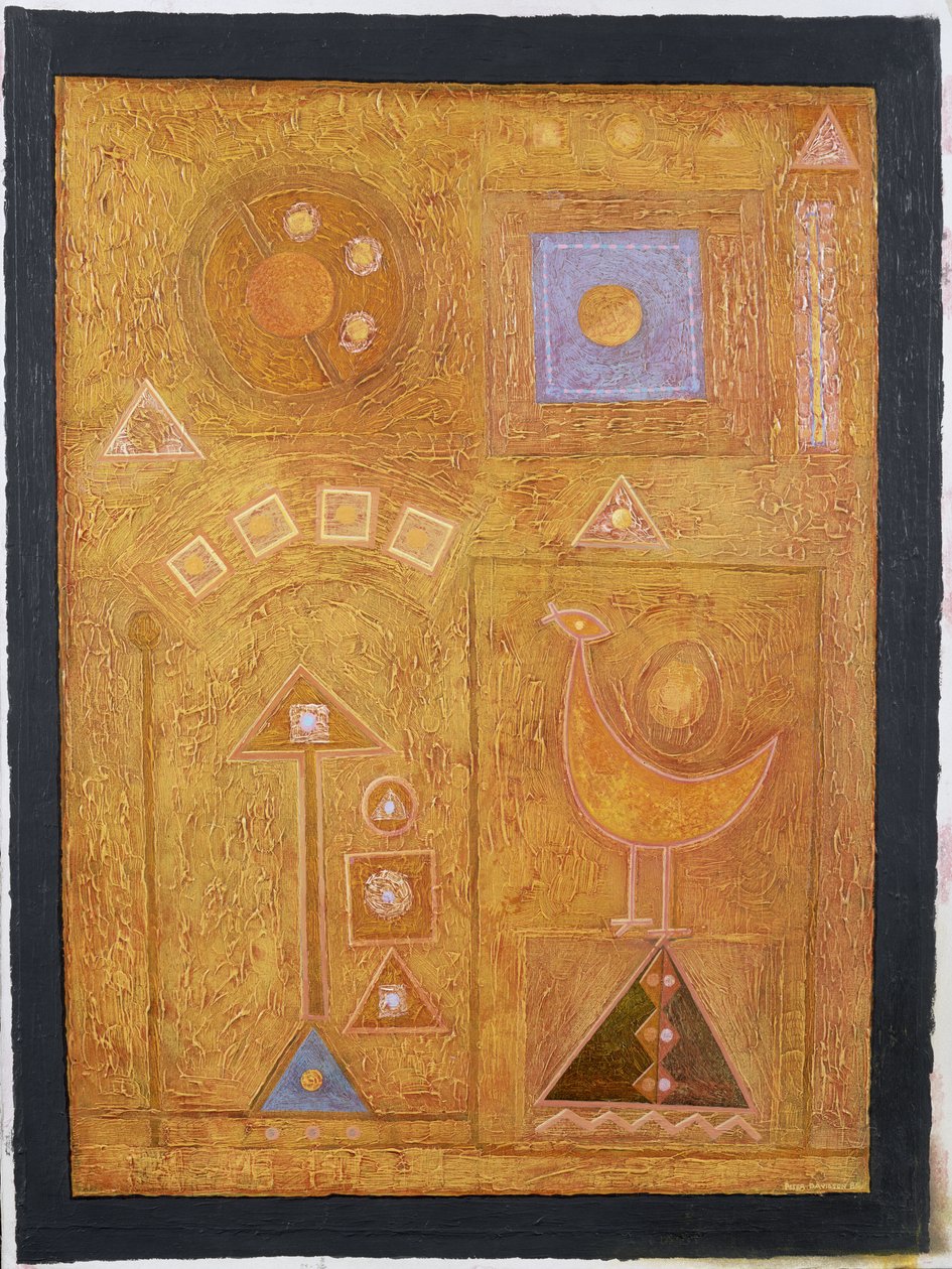 Bird Call to the Sun, 1986 (akryl na papíře) od Peter Davidson