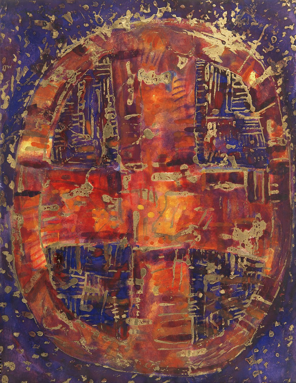 Keltský kříž, 1990 (kombinovaná média na papíře) od Peter Davidson