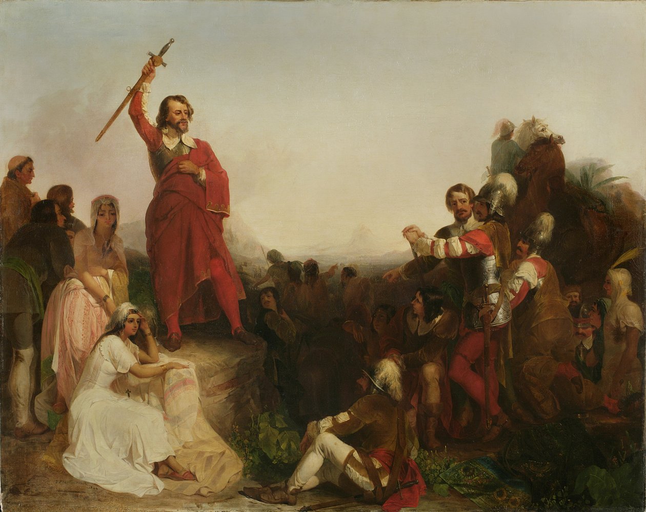 Cortezův první pohled na město Mexiko, 1844 od Peter Frederick Rothermel