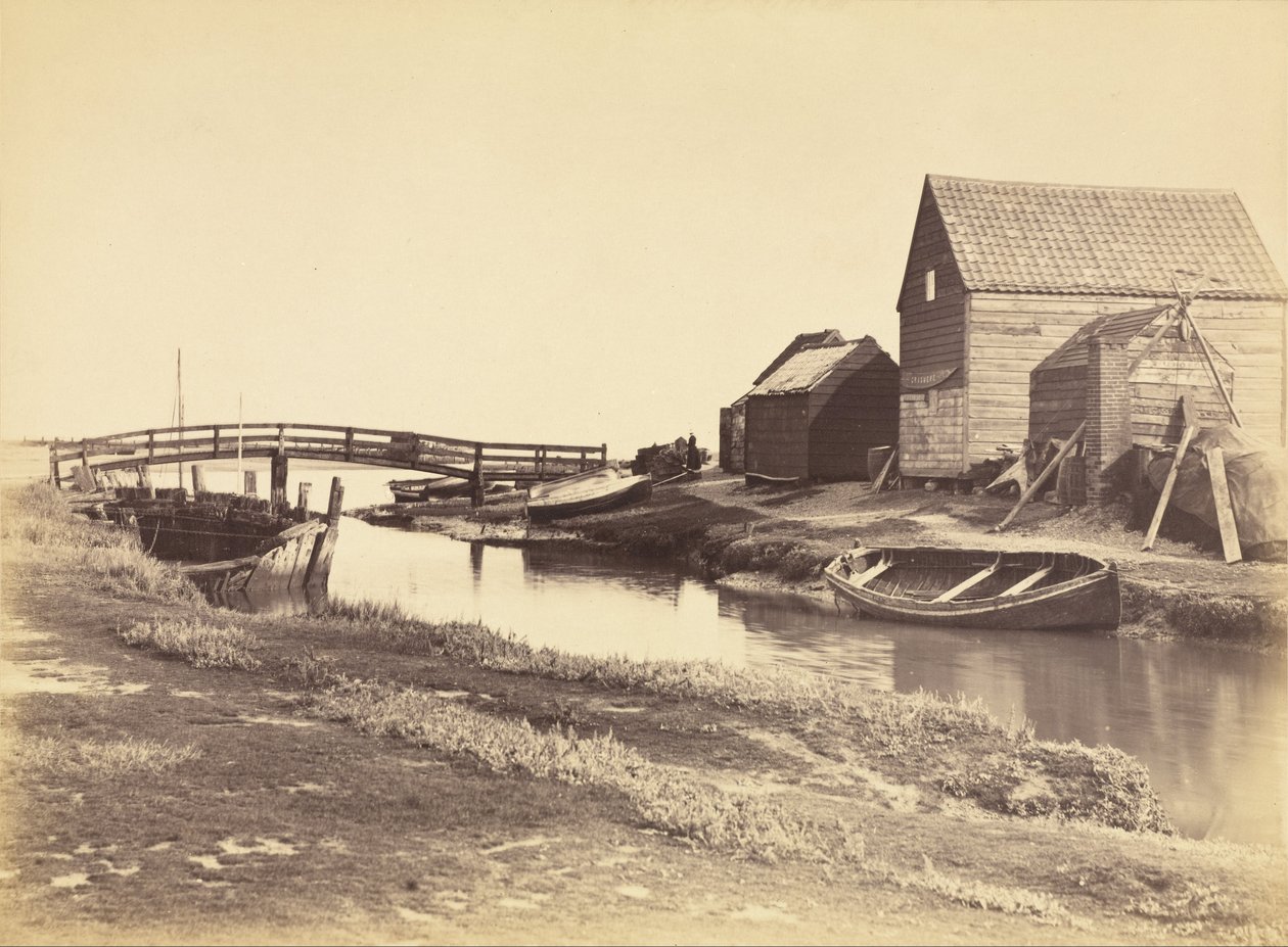 Přílivový potok a staré sklady jižně od Southwold, Suffolk od Peter Henry Emerson