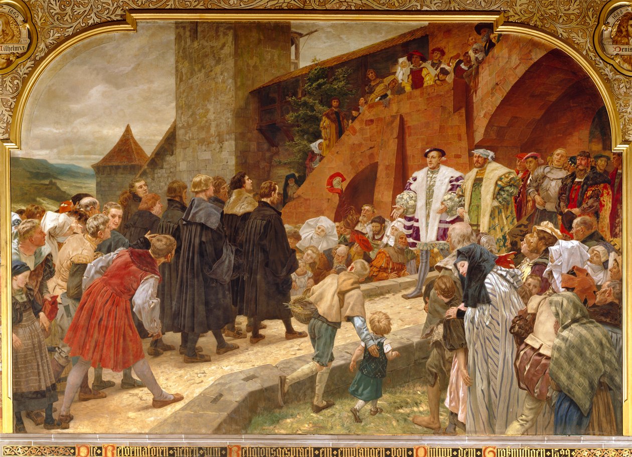 Filip Veliký vítající reformátory na náboženské debatě v roce 1529, 1903 od Peter Johann Theodor Janssen