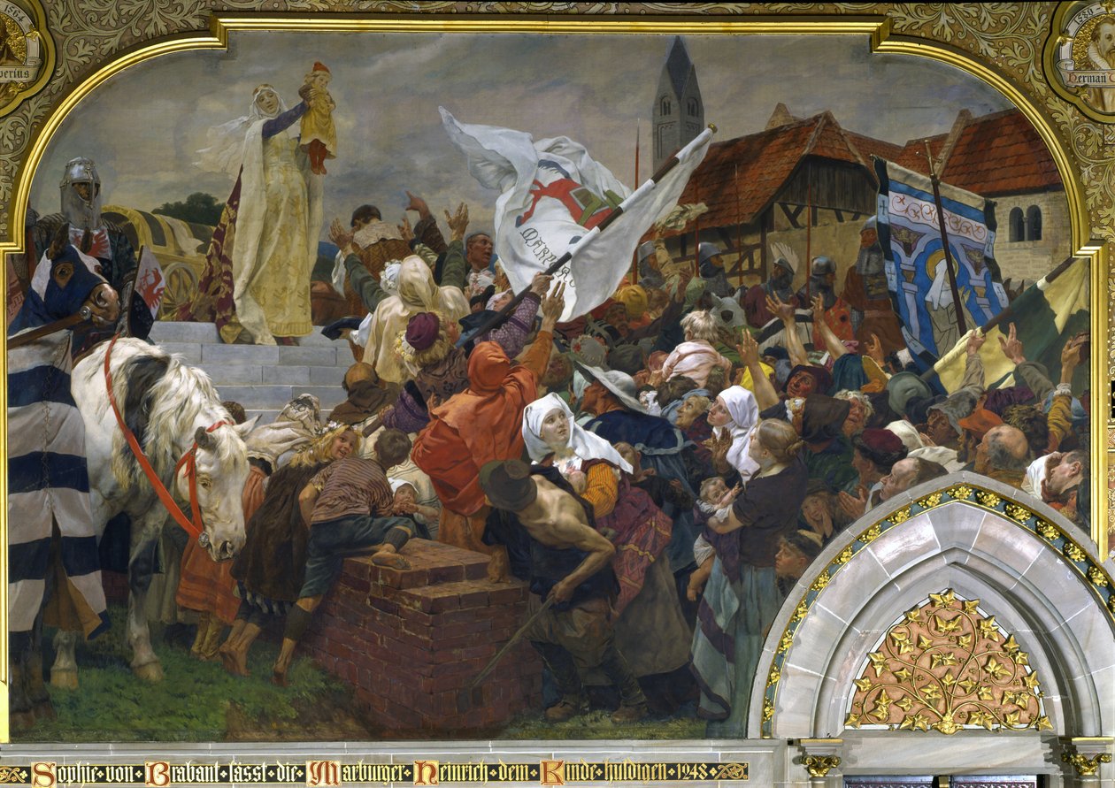 Sophie Brabantská představuje Jindřicha Dítěte lidem z Marburgu v roce 1248, 1903 od Peter Johann Theodor Janssen