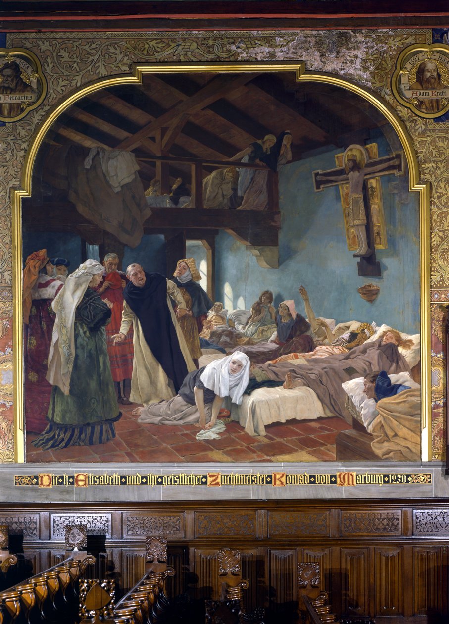 Svatá Alžběta a její zpovědník Konrád z Marburgu v roce 1230, 1903 od Peter Johann Theodor Janssen