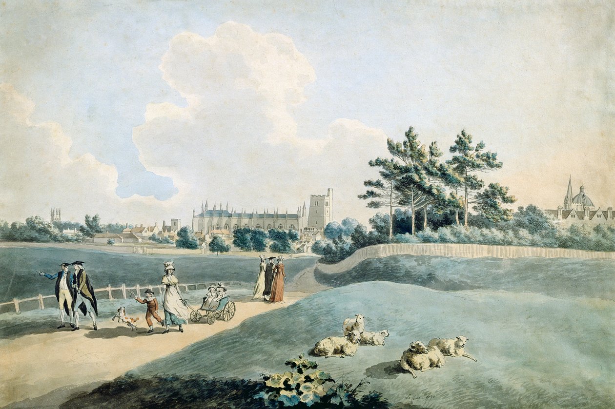 New College from the Parks, c.1790 (wc na papíře) od Peter La Cave