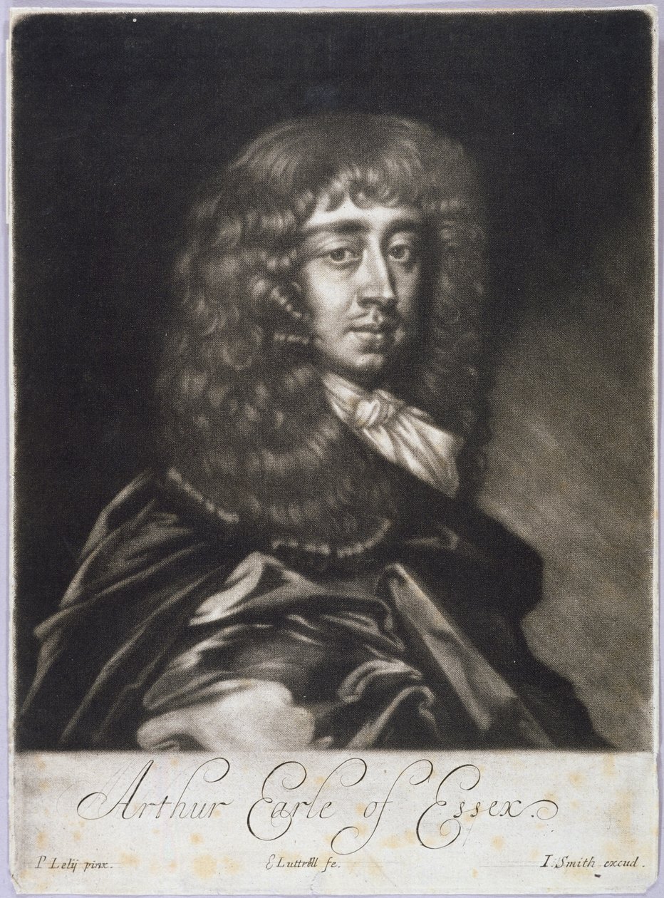 Arthur Capel (1631-83) hrabě z Essexu, vyrytý Edwardem Luttrellem (asi 1650-1724) a Johnem Smithem (asi 1652-1742) (mezzotinta) od Peter Lely
