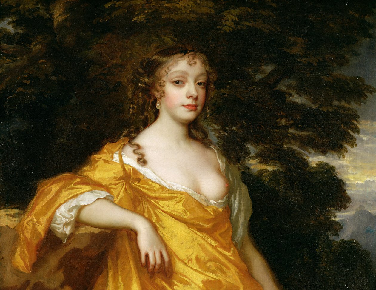 Diana Kirke, pozdější hraběnka z Oxfordu, kolem 1665-70 detail olej na plátně z roku 118535 od Peter Lely
