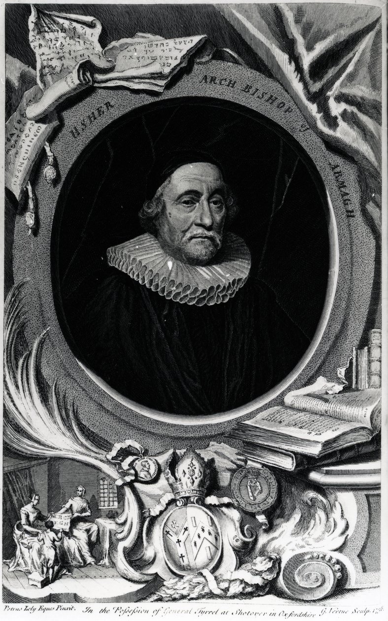 James Ussher, rytý George Vertue, 1738 od Peter Lely