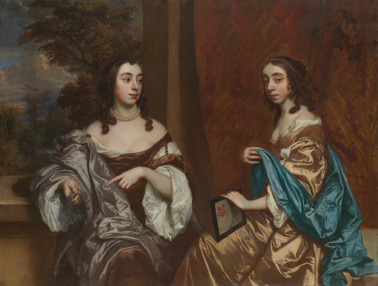 Mary Capel, pozdější vévodkyně z Beaufortu, a její sestra Elizabeth, hraběnka z Carnarvonu, kolem roku 1657 od Peter Lely
