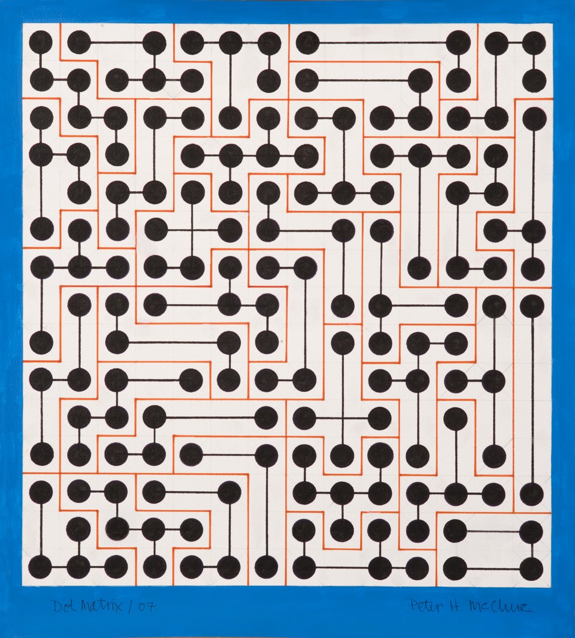 Dot Matrix, 2007 (akryl na papíře) od Peter McClure