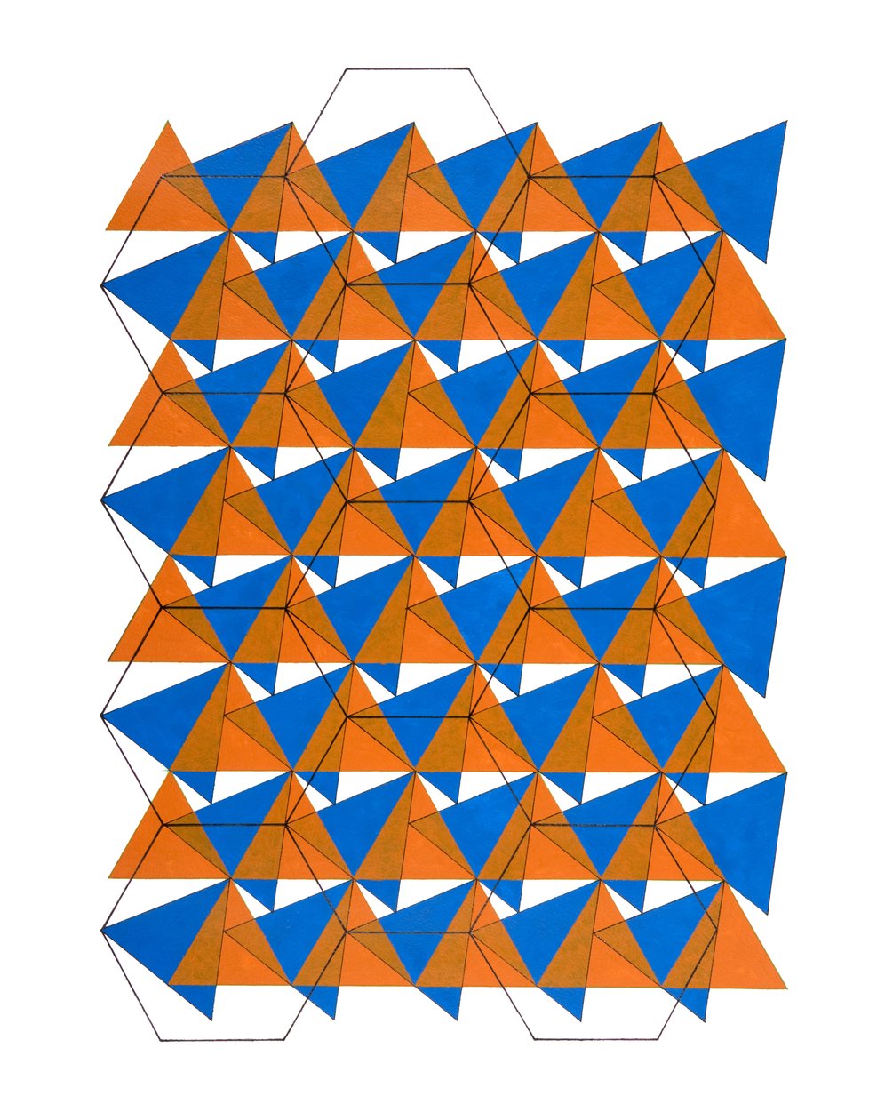 Překrývající se mřížky, 2007 (akryl na papíře) od Peter McClure