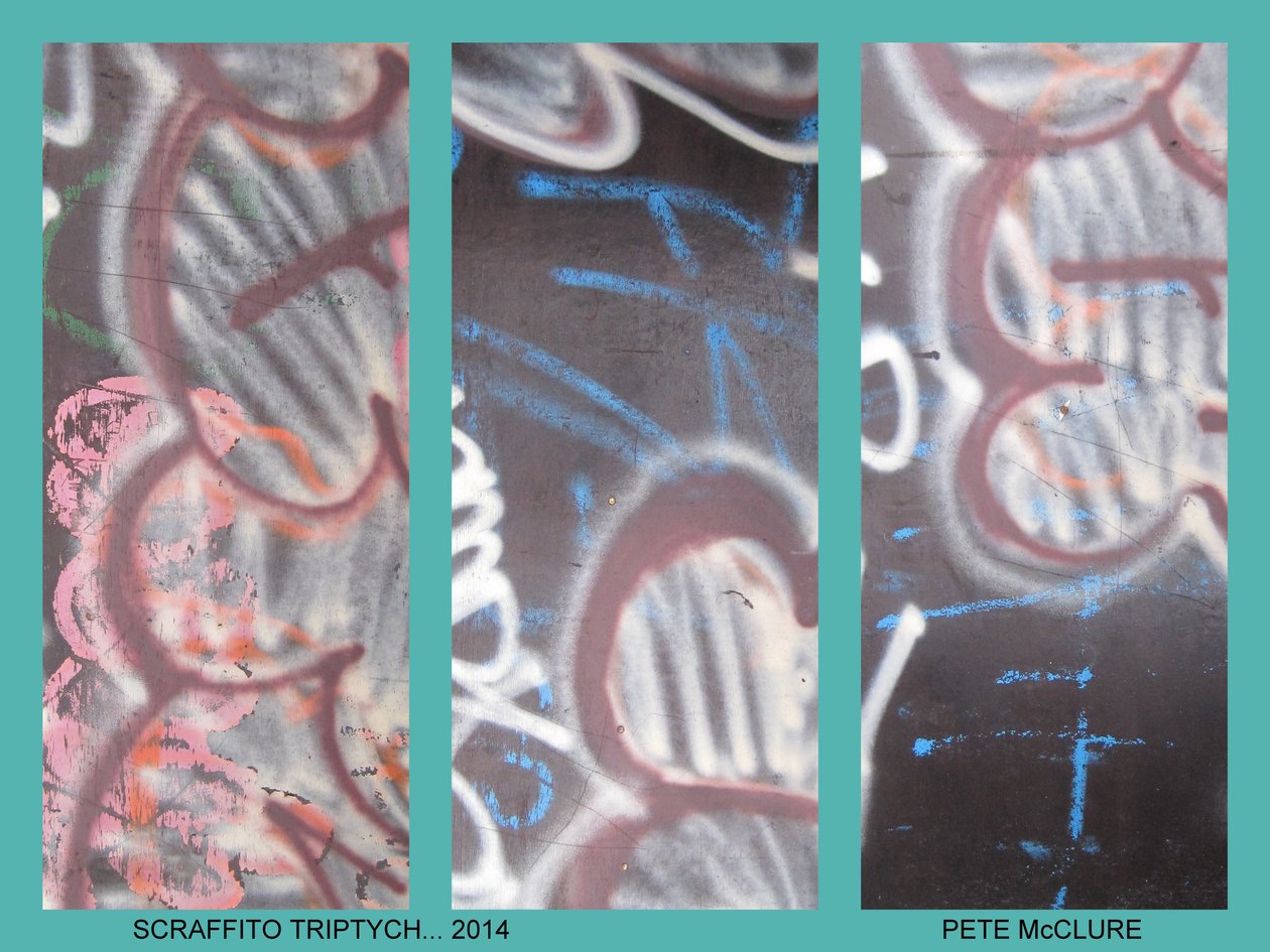 SGRAFFITO TRIPTYCH, 2013, (fotomontáž) od Peter McClure
