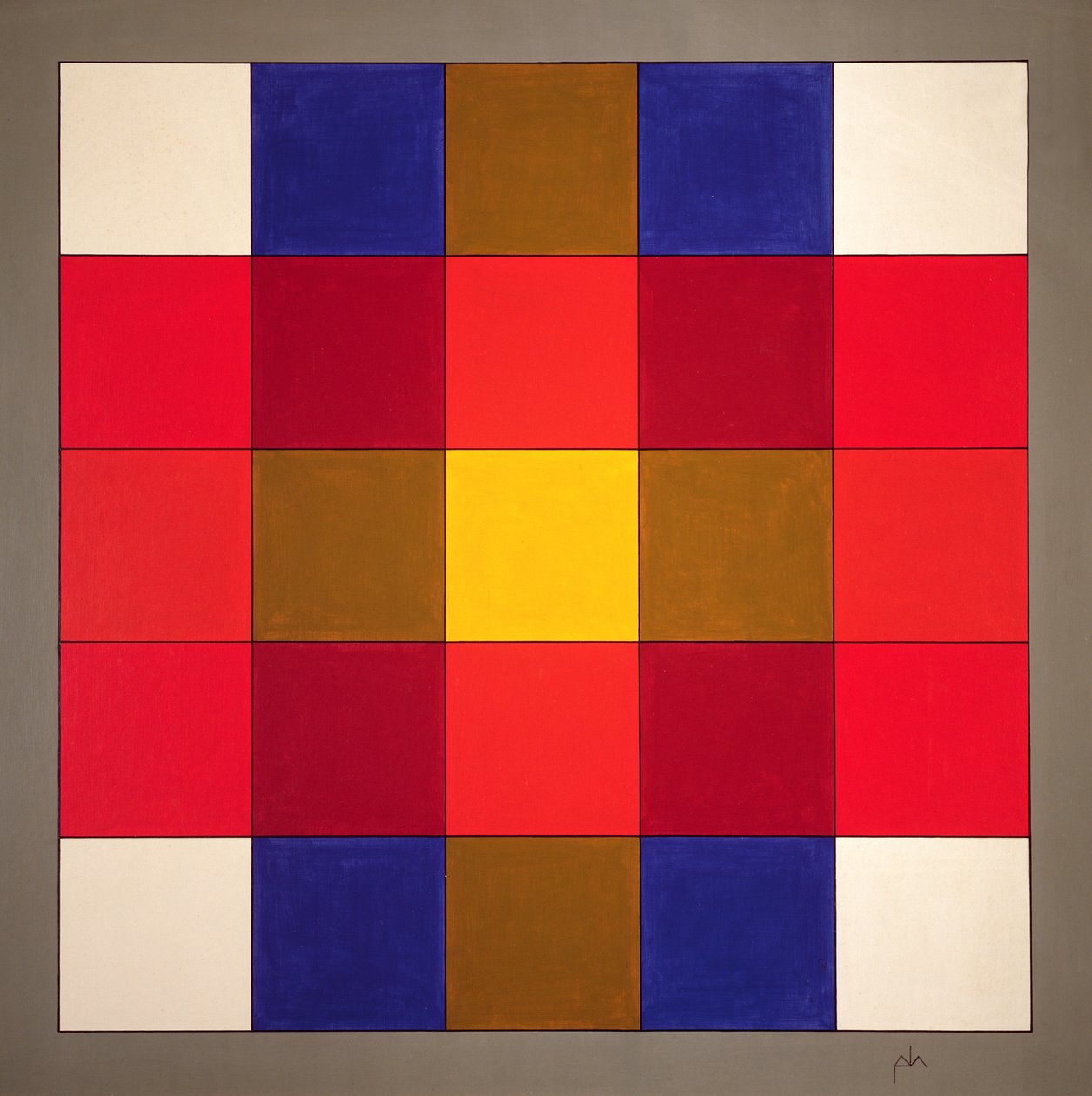 Subliminal Yellow Cross, 1986 (akryl na dřevě) od Peter McClure