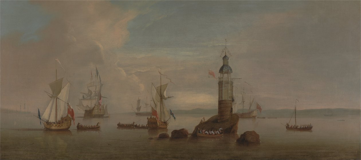 Otevření prvního majáku Eddystone v roce 1698 od Peter Monamy