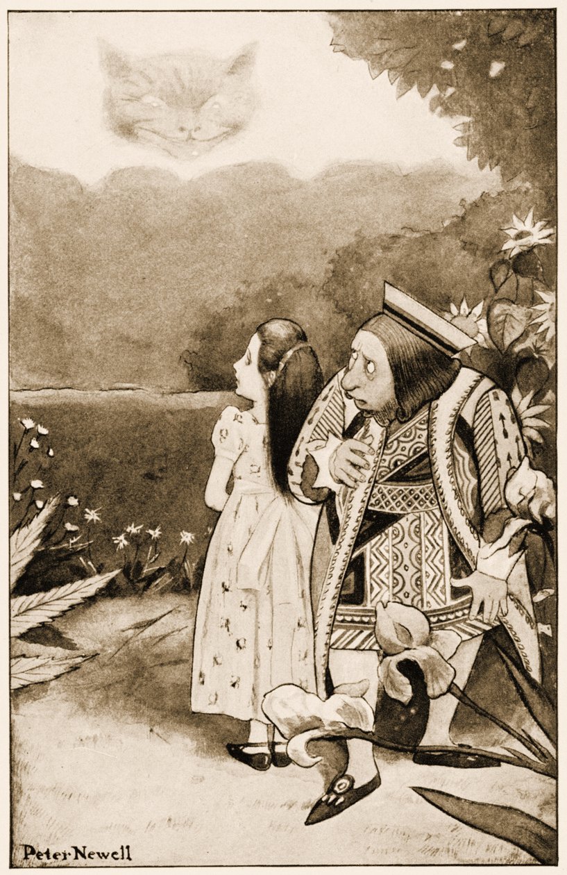 „Nedívej se na mě tak“, ilustrace k Alence Dobrodružství v říši divů od Lewise Carrolla, 1901 od Peter Newell