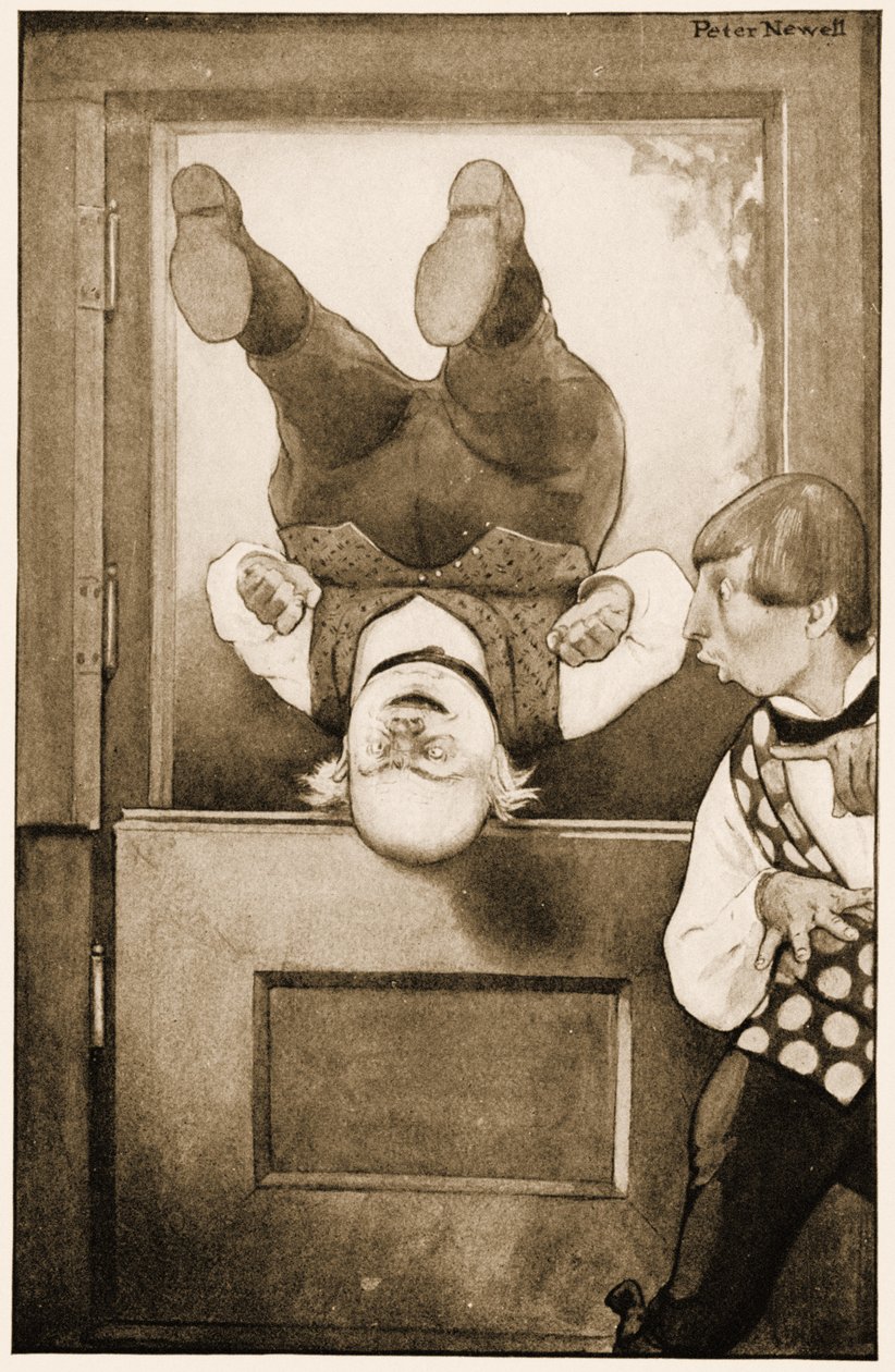"Starý otec William otočil salto vzad u dveří", ilustrace pro Lewise Carrolla Alenka v říši divů, 1901 od Peter Newell